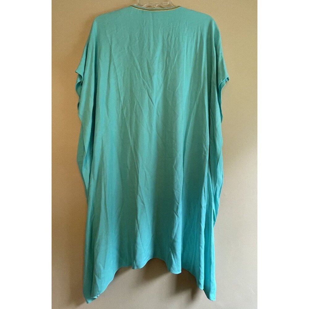 LILLY PULITZER Beaded Seaside Aqua Chai Caftan Swimsuit Coverup S/M - Picture 8 of 12